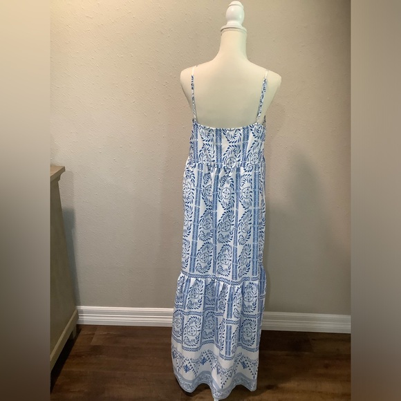 Camisa Fair Isle Floral Tiered Maxi Dress Size Large NWT - Picture 6 of 13